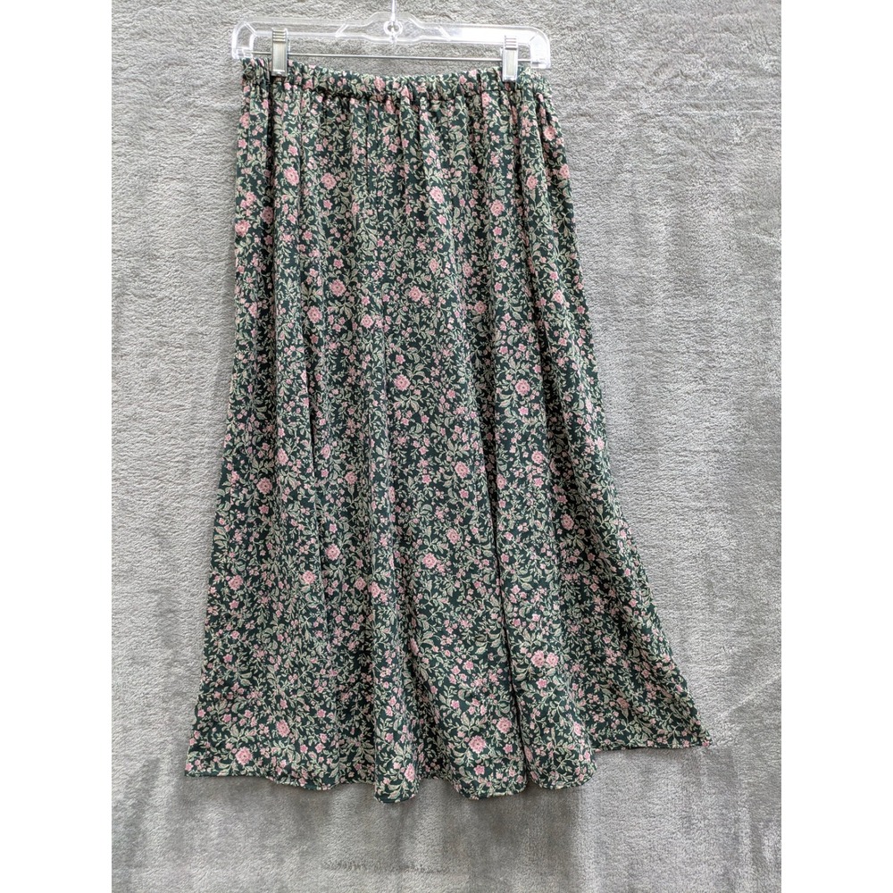 Cottagecore Floral Maxi Skirt Womens Small LC Lauren Conrad Green‎ Pink Flowy - Picture 4 of 7